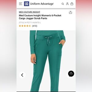 Med Couture Hunter Green Cargo Jogger Pants